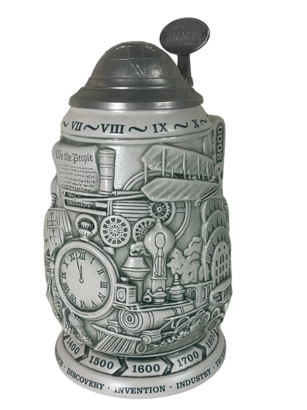 1999 AVON Millennium 1000 Years of History Lidded Collector's Stein Ceramarte - Picture 12 of 15